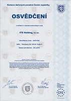 Osvědčení - ITS Holding